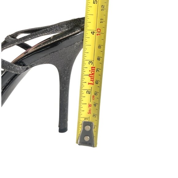 Nina New York Black Glitter Strappy High Heel Sandals Shoes Size 6M - Picture 5 of 6